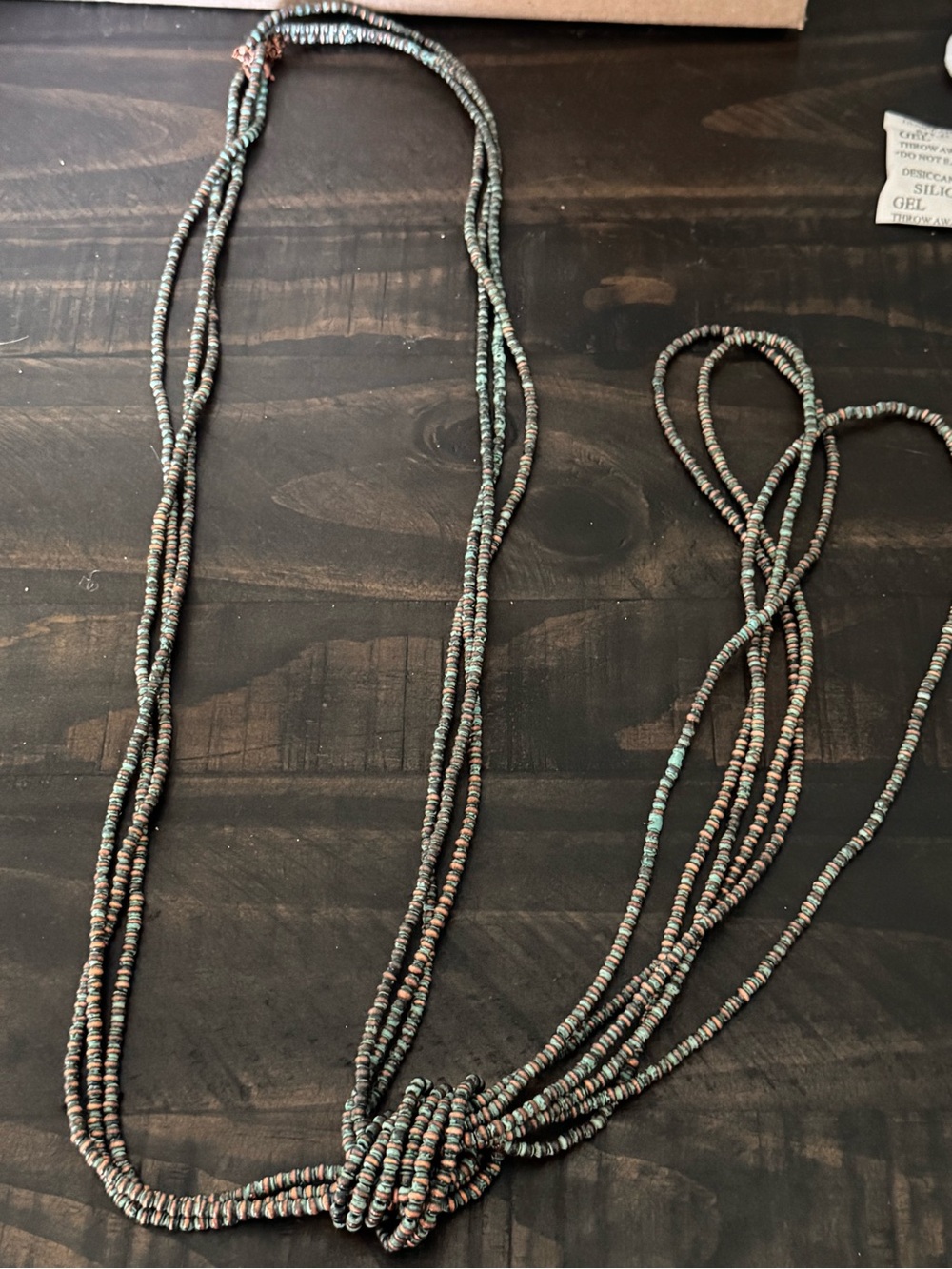 Multi-Strand Turquoise and Copper Beaded Knot Necklace